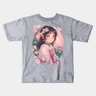 Vintage Japanese Cherry Blossom Kids T-Shirt